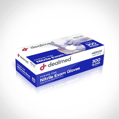 Dealmed Disposable Gloves, 3 mil Palm, Nitrile, Powder-Free, M, 3000 PK, Blue/Violet 787570
